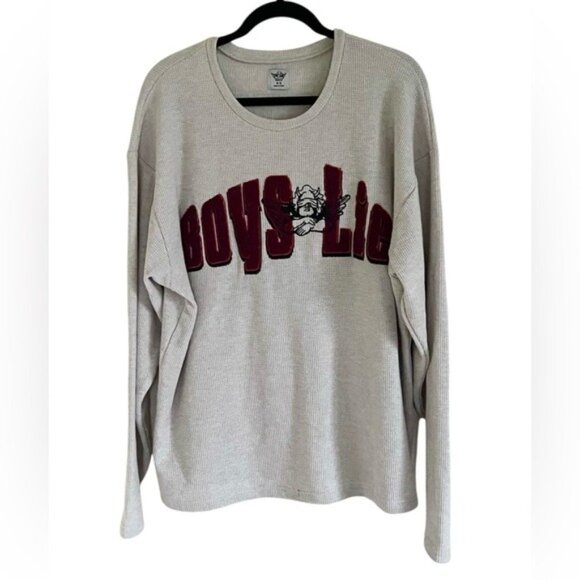 Boys Lie Knight Angel Tour Waffle Knit Thermal Long Sleeve One Size - Picture 1 of 16